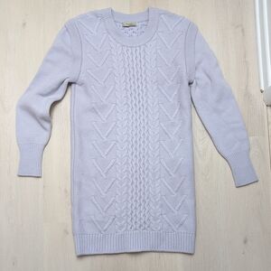 System Brand - Elegant Lavender Cable Knit Sweater Dress. Size Medium